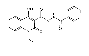 N'-benzoyl-4-hydroxy-2-oxo-1-propyl-1,2-dihydroquinoline-3-carbohydrazide结构式