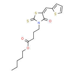 pentyl (E)-4-(4-oxo-5-(thiophen-2-ylmethylene)-2-thioxothiazolidin-3-yl)butanoate structure