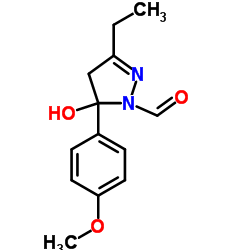 3-Ethyl-5-hydroxy-5-(4-methoxy-phenyl)-4,5-dihydro-pyrazole-1-carbaldehyde Structure