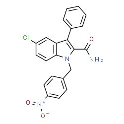 5-Chloro-1-(4-nitrobenzyl)-3-phenyl-1H-indole-2-carboxamide Structure