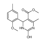 5-Pyrimidinecarboxylicacid,1,2,3,4-tetrahydro-4-(2-methoxy-5-methylphenyl)-6-methyl-2-oxo-,methylester(9CI) Structure