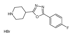 4-[5-(4-Fluorophenyl)-1,3,4-oxadiazol-2-yl]piperidine hydrobromid e (1:1)结构式