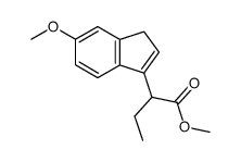 2-(6-methoxy-1H-inden-3-yl)butanoic acid methyl ester Structure