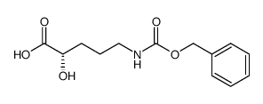 S-5-benzyloxycarbonylamino-2-hydroxypentanoic acid结构式