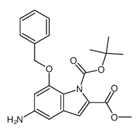 methyl 5-amino-7-(benzyloxy)-1-(tert-butoxycarbonyl)indole-2-carboxylate结构式