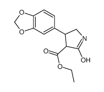 ethyl 4-(1,3-benzodioxol-5-yl)-2-oxopyrrolidine-3-carboxylate结构式