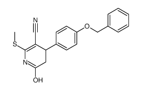 6-methylsulfanyl-2-oxo-4-(4-phenylmethoxyphenyl)-3,4-dihydro-1H-pyridine-5-carbonitrile结构式