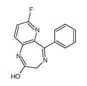 7-fluoro-5-phenyl-1,3-dihydropyrido[3,2-e][1,4]diazepin-2-one结构式