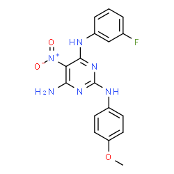 N~4~-(3-fluorophenyl)-N~2~-(4-methoxyphenyl)-5-nitropyrimidine-2,4,6-triamine Structure