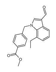 Benzoic acid, 4-[(7-ethyl-3-formyl-1H-indol-1-yl)methyl]-, methyl ester (9CI) structure