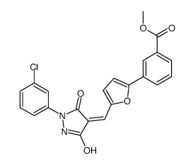 methyl 3-[5-[(Z)-[1-(3-chlorophenyl)-3,5-dioxopyrazolidin-4-ylidene]methyl]furan-2-yl]benzoate Structure