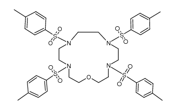 4,7,10,13-tetrakis-(toluene-4-sulfonyl)-1-oxa-4,7,10,13-tetraaza-cyclopentadecane结构式