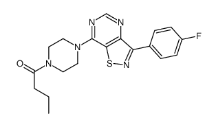 Piperazine, 1-[3-(4-fluorophenyl)isothiazolo[4,5-d]pyrimidin-7-yl]-4-(1-oxobutyl)- (9CI) picture
