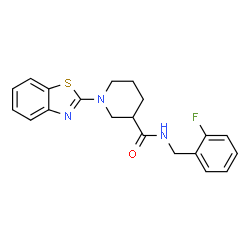 3-Piperidinecarboxamide,1-(2-benzothiazolyl)-N-[(2-fluorophenyl)methyl]-(9CI) Structure