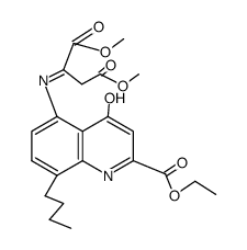 2-[(E)-8-Butyl-2-ethoxycarbonyl-4-hydroxy-quinolin-5-ylimino]-succinic acid dimethyl ester结构式