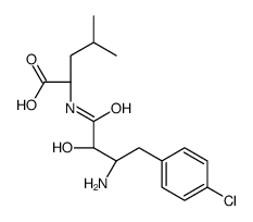 (2S)-2-[[3-amino-4-(4-chlorophenyl)-2-hydroxybutanoyl]amino]-4-methylpentanoic acid Structure