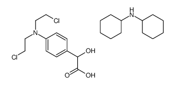 2-[4-[bis(2-chloroethyl)amino]phenyl]-2-hydroxyacetic acid,N-cyclohexylcyclohexanamine结构式