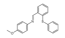 N-(4-methoxyphenyl)-1-(2-phenylsulfanylphenyl)methanimine结构式
