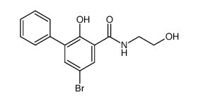 5-bromo-2-hydroxy-biphenyl-3-carboxylic acid-(2-hydroxy-ethylamide)结构式