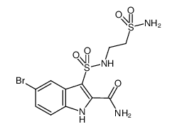 3-({[2-(aminosulfonyl)ethyl]amino}sulfonyl)-5-bromo-1H-indole-2-carboxamide Structure