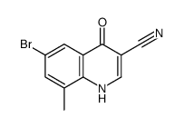 6-溴-4-羟基-8-甲基-3-喹啉甲腈结构式