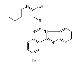2-(2-bromobenzimidazolo[1,2-c]quinazolin-6-yl)sulfanyl-N-(3-methylbutyl)acetamide Structure