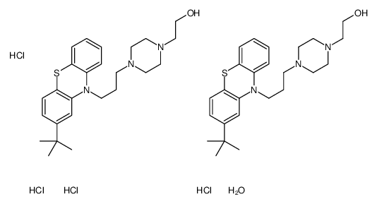 2-[4-[3-(2-tert-butylphenothiazin-10-yl)propyl]piperazin-1-yl]ethanol,hydrate,tetrahydrochloride结构式