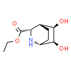 2-Azabicyclo[2.2.2]octane-3-carboxylic acid, 5,6-dihydroxy-, ethyl ester, (1R,3S,4R,5R,6S)- (9CI) Structure