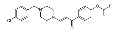 3-[4-[(4-chlorophenyl)methyl]piperazin-1-yl]-1-[4-(difluoromethoxy)phenyl]prop-2-en-1-one结构式