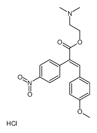 2-[(Z)-3-(4-methoxyphenyl)-2-(4-nitrophenyl)prop-2-enoyl]oxyethyl-dimethylazanium,chloride Structure