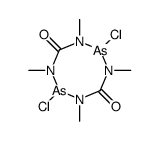 2,6-Dichlortetrahydro-1,3,5,7-tetramethyl-1,3,5,7,2,6,-tetraazadiarsocin-4,8(3H,7H)-dion结构式