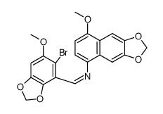 (Z)-1-(5-bromo-6-methoxybenzo[d][1,3]dioxol-4-yl)-N-(8-methoxynaphtho[2,3-d][1,3]dioxol-5-yl)methanimine Structure