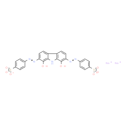 disodium 4,4'-[(1,8-dihydroxy-9H-carbazole-2,7-diyl)bis(azo)]bis(benzenesulphonate)结构式