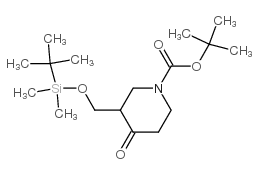 3-(((叔丁基二甲基甲硅烷基氧基)乙基)-4-氧代哌啶-1-甲酸叔丁酯结构式