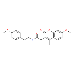 2-(7-methoxy-4-methyl-2-oxochromen-3-yl)-N-[2-(4-methoxyphenyl)ethyl]acetamide结构式