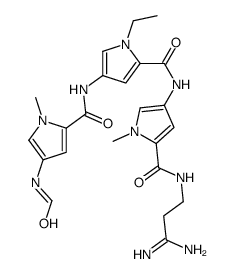 N-[5-[[5-[(3-amino-3-iminopropyl)carbamoyl]-1-methylpyrrol-3-yl]carbamoyl]-1-ethylpyrrol-3-yl]-4-formamido-1-methylpyrrole-2-carboxamide Structure