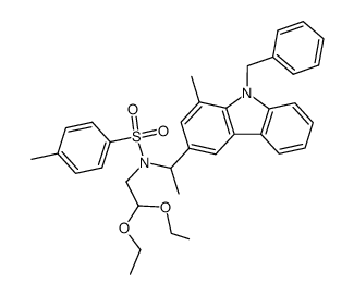 9-benzyl-3-(1-(N-(2,2-diethoxyethyl)-N-tosylamino)ethyl)-1-methylcarbazole Structure