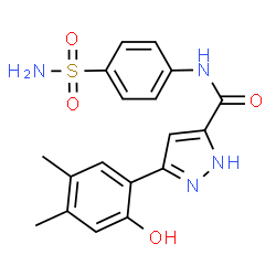 N-[4-(aminosulfonyl)phenyl]-3-(2-hydroxy-4,5-dimethylphenyl)-1H-pyrazole-5-carboxamide Structure