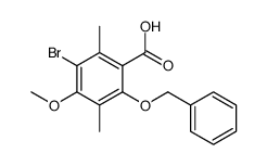 3-bromo-4-methoxy-2,5-dimethyl-6-phenylmethoxybenzoic acid Structure