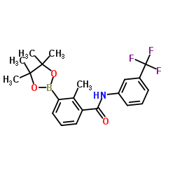 2-Methyl-3-(4,4,5,5-tetramethyl-1,3,2-dioxaborolan-2-yl)-N-[3-(trifluoromethyl)phenyl]benzamide Structure