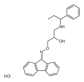 Fluoren-9-one O-[2-hydroxy-3-(1-phenyl-propylamino)-propyl]-oxime; hydrochloride Structure