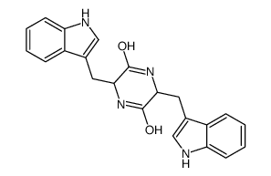 3,6-bis(1H-indol-3-ylmethyl)piperazine-2,5-dione结构式