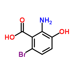 2-Amino-6-bromo-3-hydroxybenzoic acid结构式