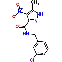 N-(3-Chlorobenzyl)-5-methyl-4-nitro-1H-pyrazole-3-carboxamide Structure