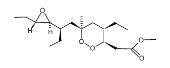 {4-ethyl-6-[2-(3-ethyl-oxiranyl)-butyl]-6-methyl-[1,2]dioxan-3-yl}-acetic acid methyl ester结构式