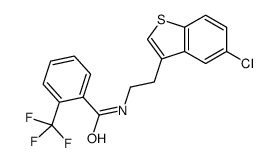N-[2-(5-chloro-1-benzothiophen-3-yl)ethyl]-2-(trifluoromethyl)benzamide结构式