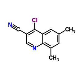 4-Chloro-6,8-dimethyl-3-quinolinecarbonitrile结构式