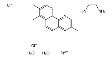 ethane-1,2-diamine,platinum(2+),3,4,7,8-tetramethyl-1,10-phenanthroline,dichloride,dihydrate Structure