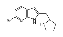 6-溴-2-[(2S)-2-吡咯烷甲基]-1H-吡咯并[2,3-B]吡啶结构式