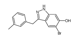 5-bromo-6-hydroxy-3-(3-methylbenzyl)-1H-indazole结构式